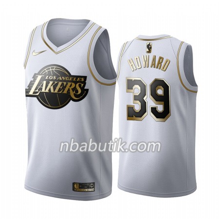 NBA Mænd Trøje Los Angeles Lakers Dwight Howard 39 Nike 2019-20 Hvid Golden Edition Swingman